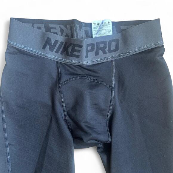 Nike pro black and grey compression Leggings Mens Small EUC Workout Sporty - Picture 2 of 4